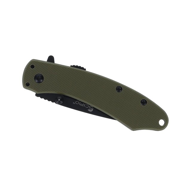 Scipio Flipper Assisted-Opening Pocket Knife Stainless Steel Folding Knife Green ST067G